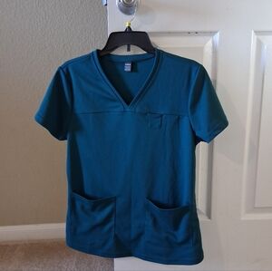 Teal V-Neck Scrub Top